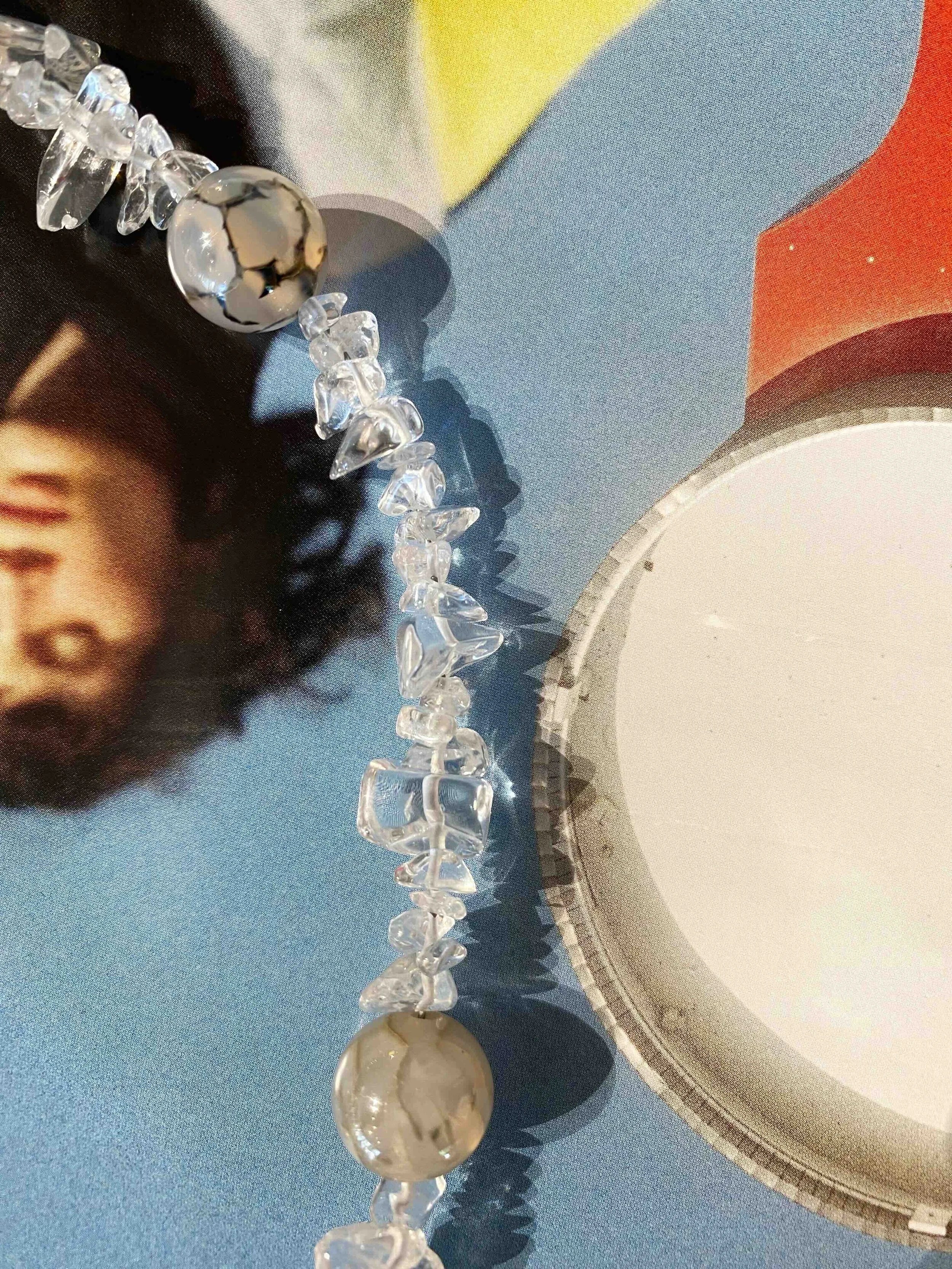 Spider agate &amp; rock crystal 