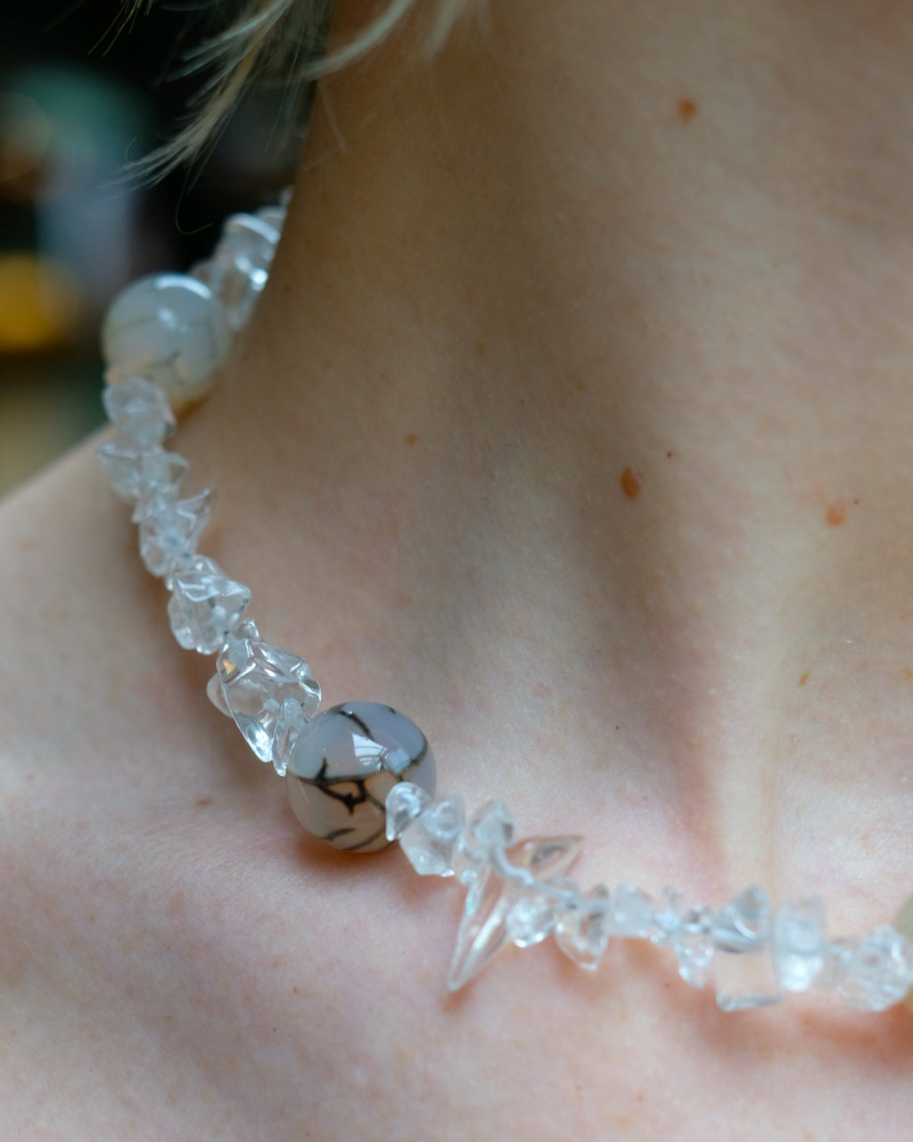Spider agate &amp; rock crystal 