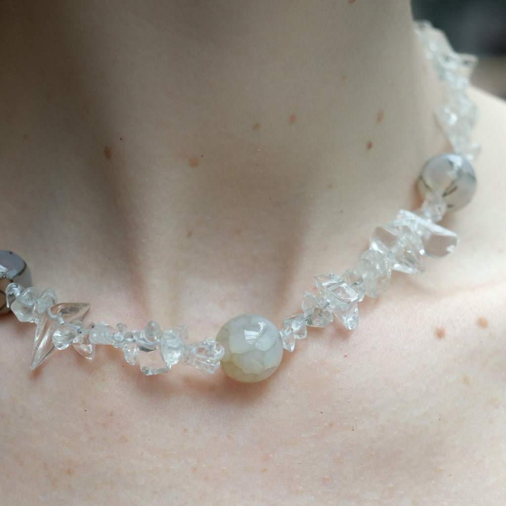 Spider agate &amp; rock crystal 