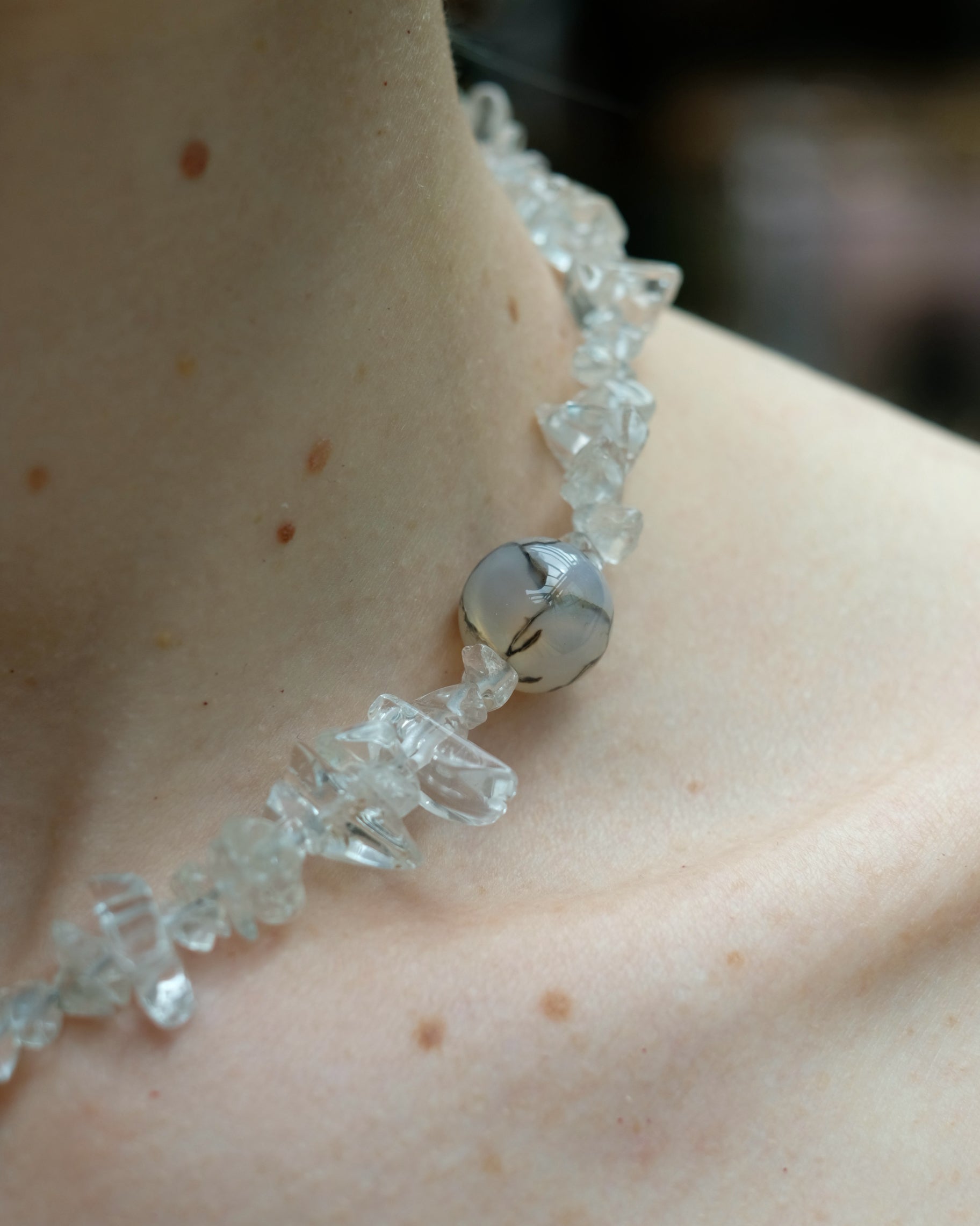 Spider agate &amp; rock crystal 
